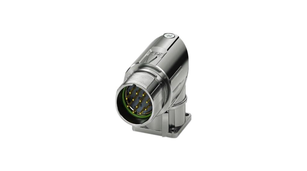 Cirkulärt kontaktdon, M23, Anslutningsdon, Högervinklad, Poler - 12, Crimp, Panelfäste